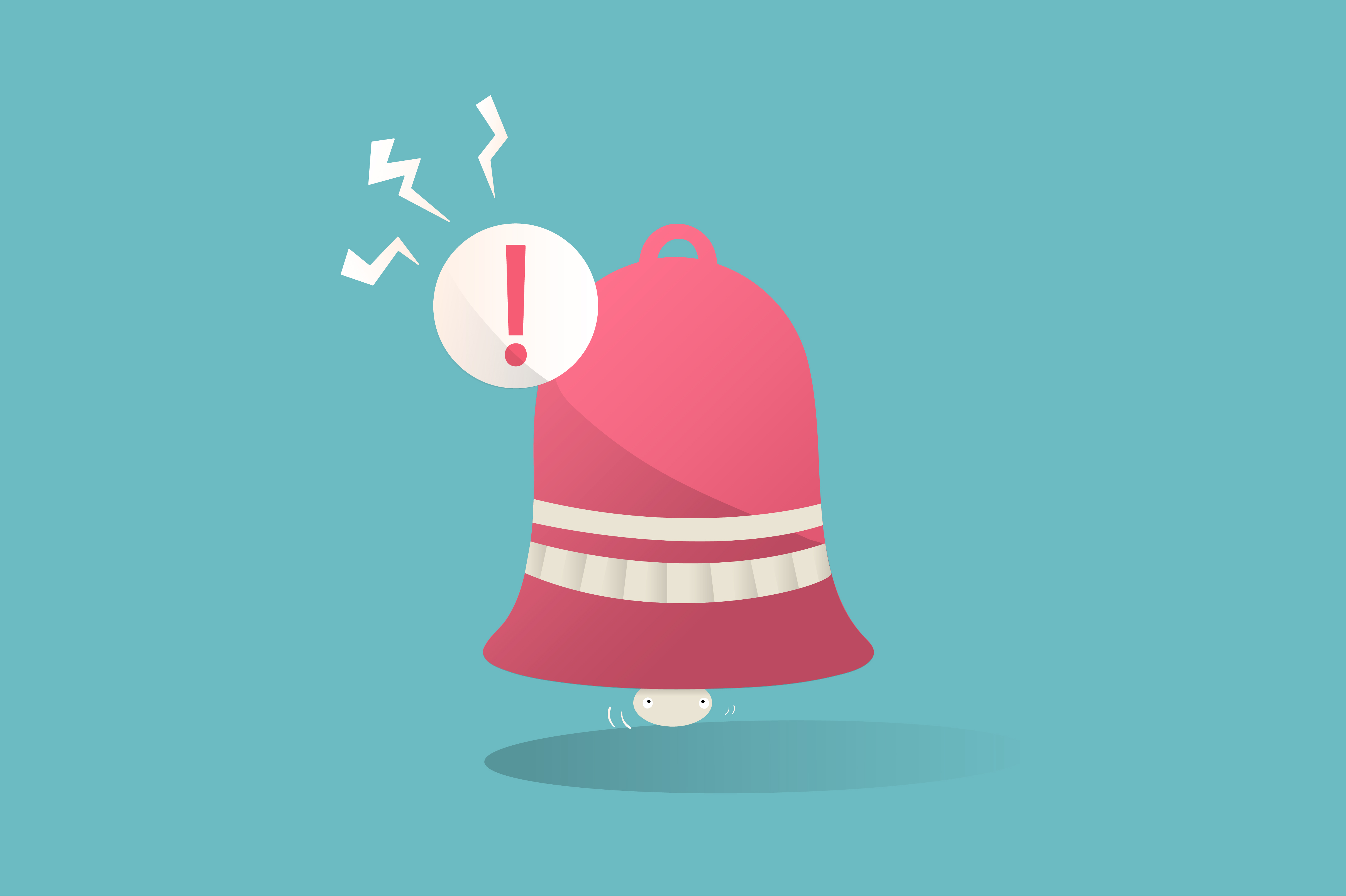 Illustration of notification icon on blue background Download Free