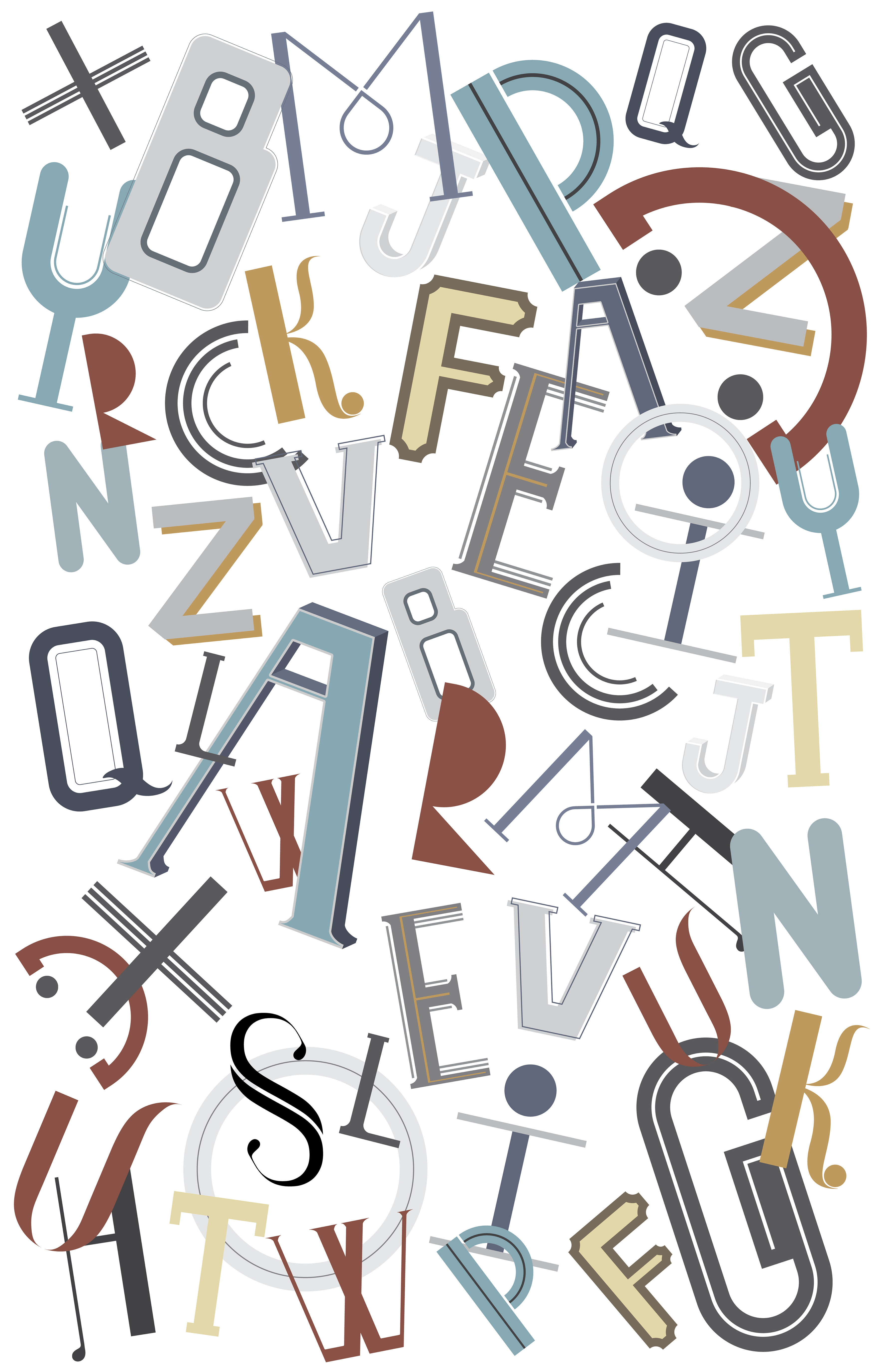 The English alphabet scrambled up illustration - Download Free Vectors