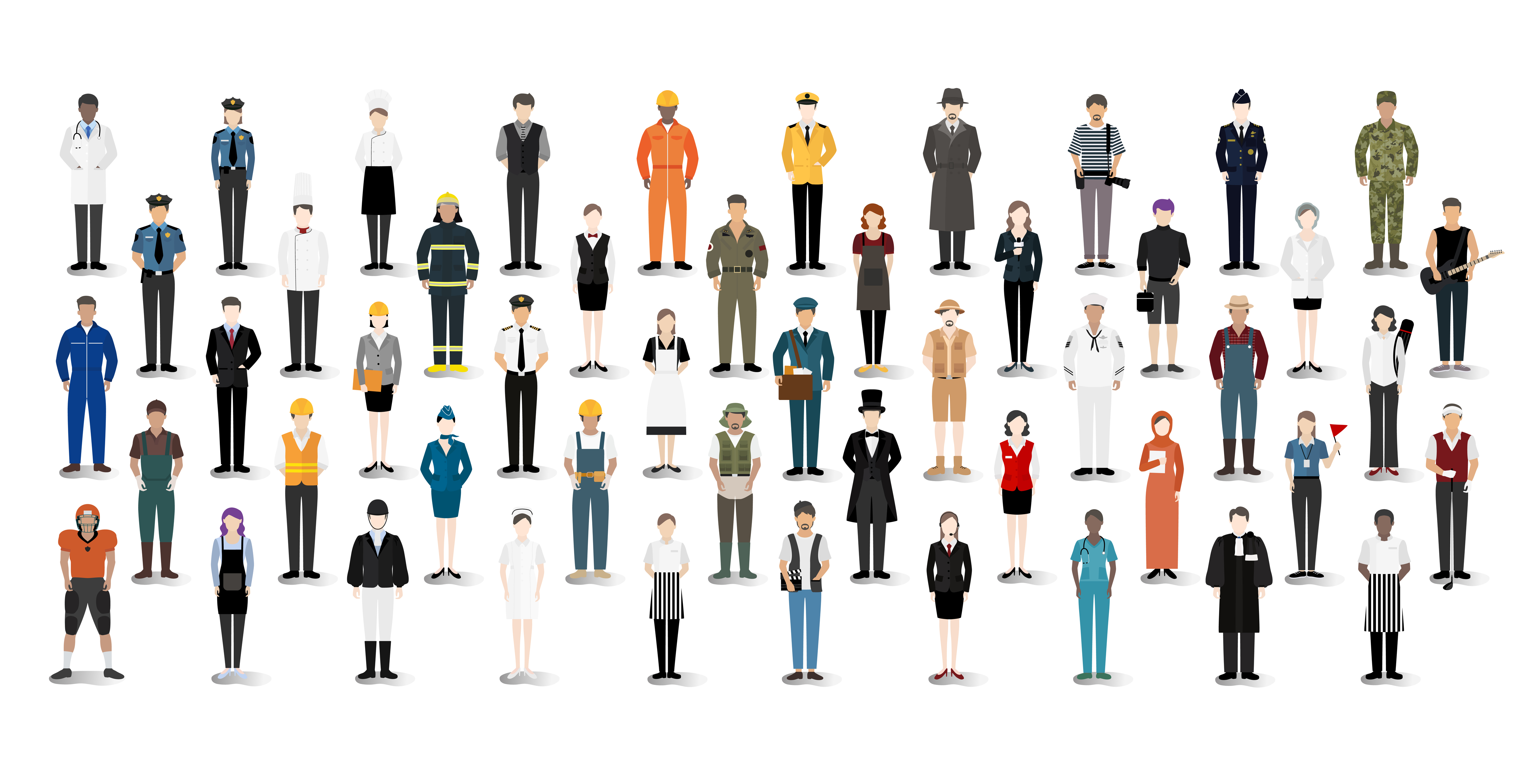 Illustration vector of various careers and professions Illustration vector of various careers and professions