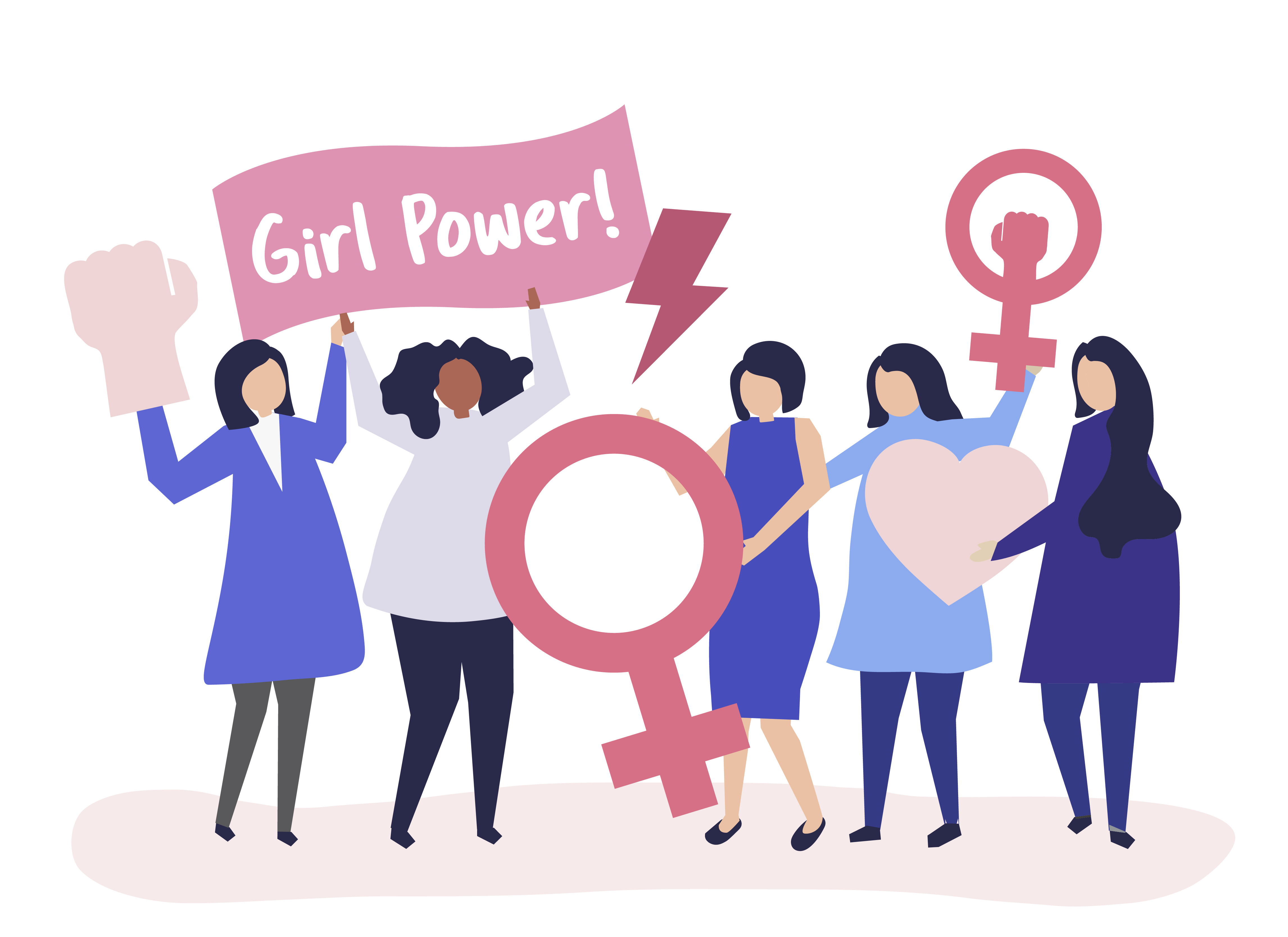 Feminists supporting gender equality with a peaceful rally Download