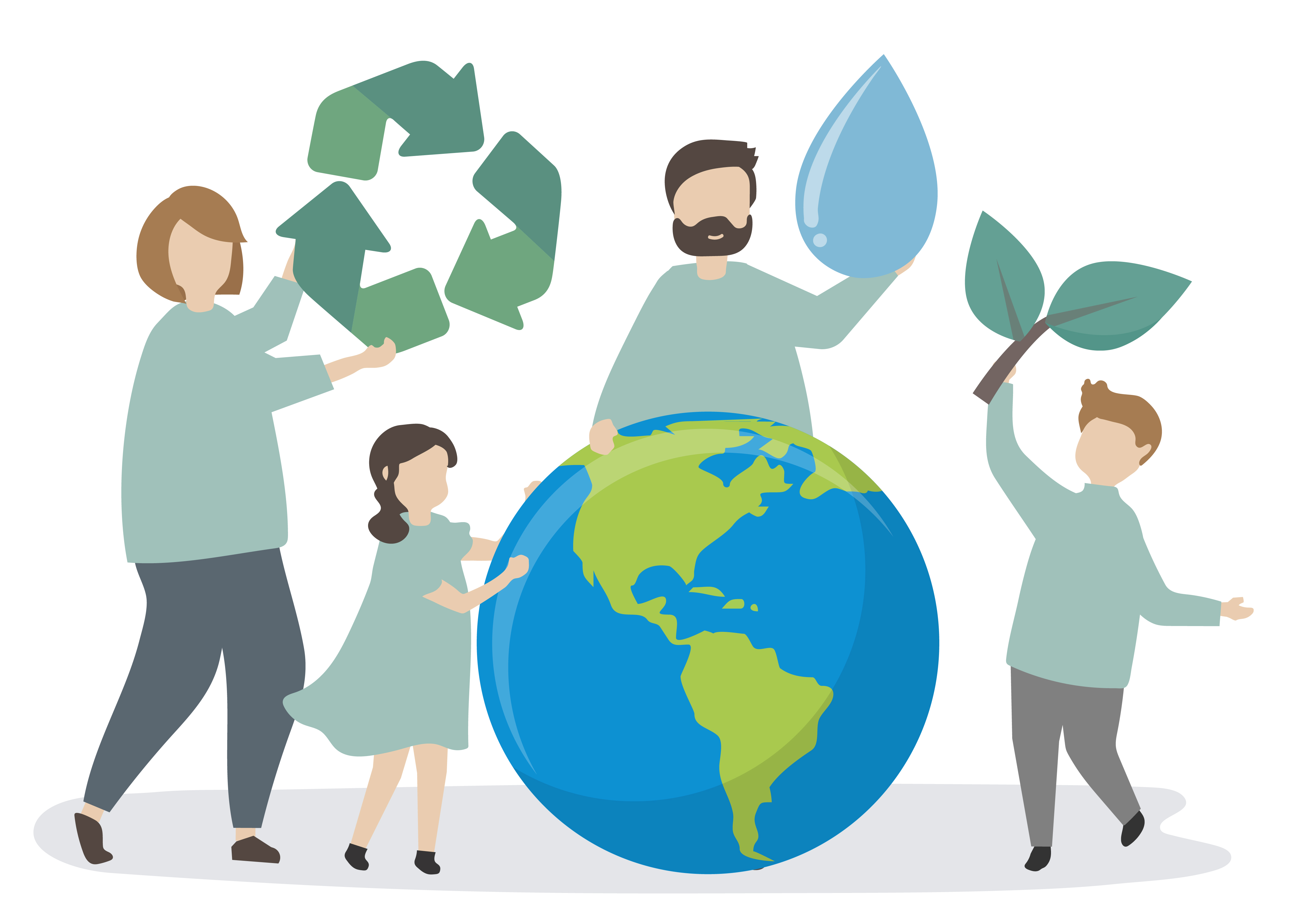 Family caring about the environment - Download Free Vectors, Clipart