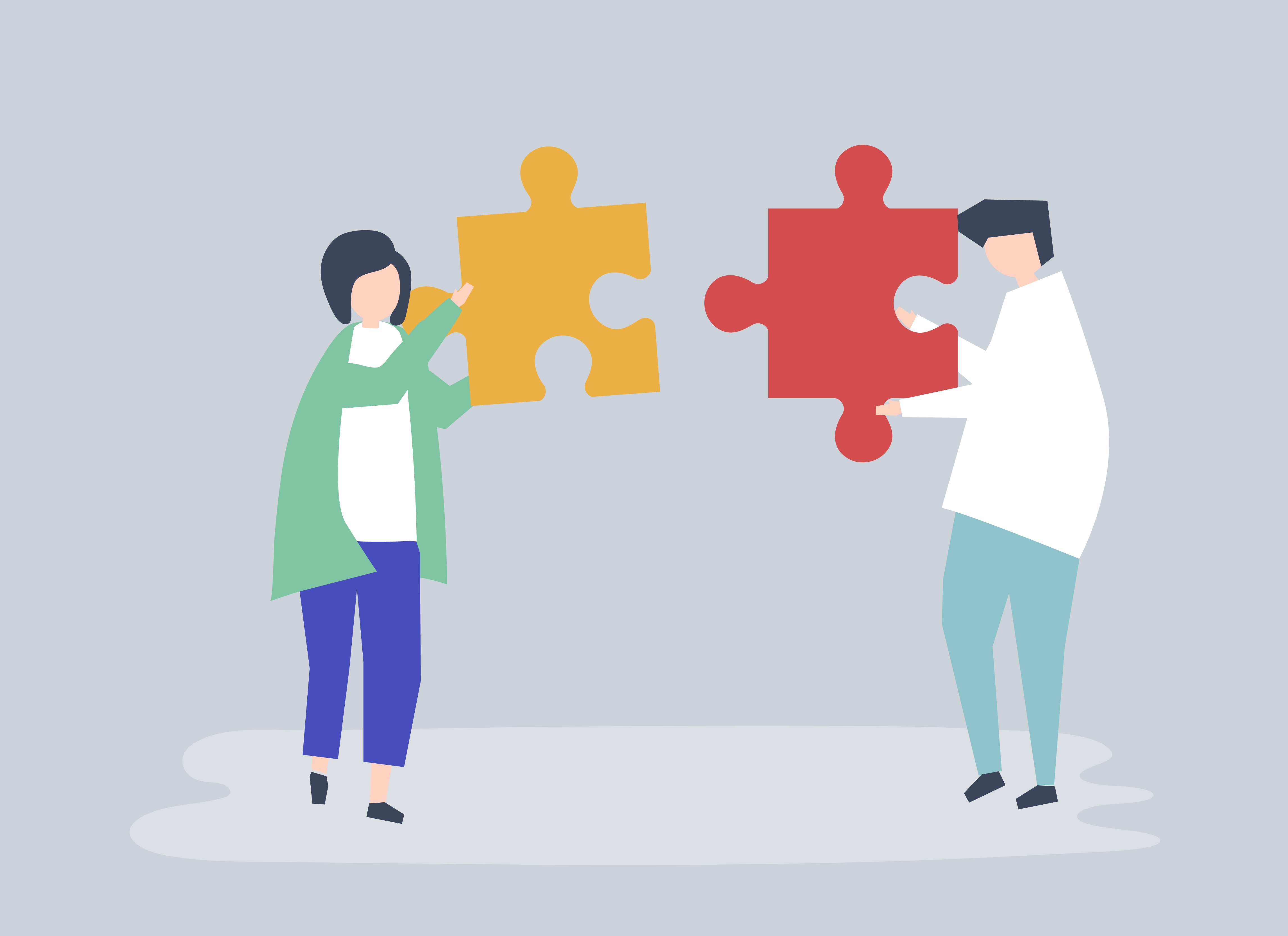 Soulmates connecting jigsaw pieces together - Download Free Vectors ...