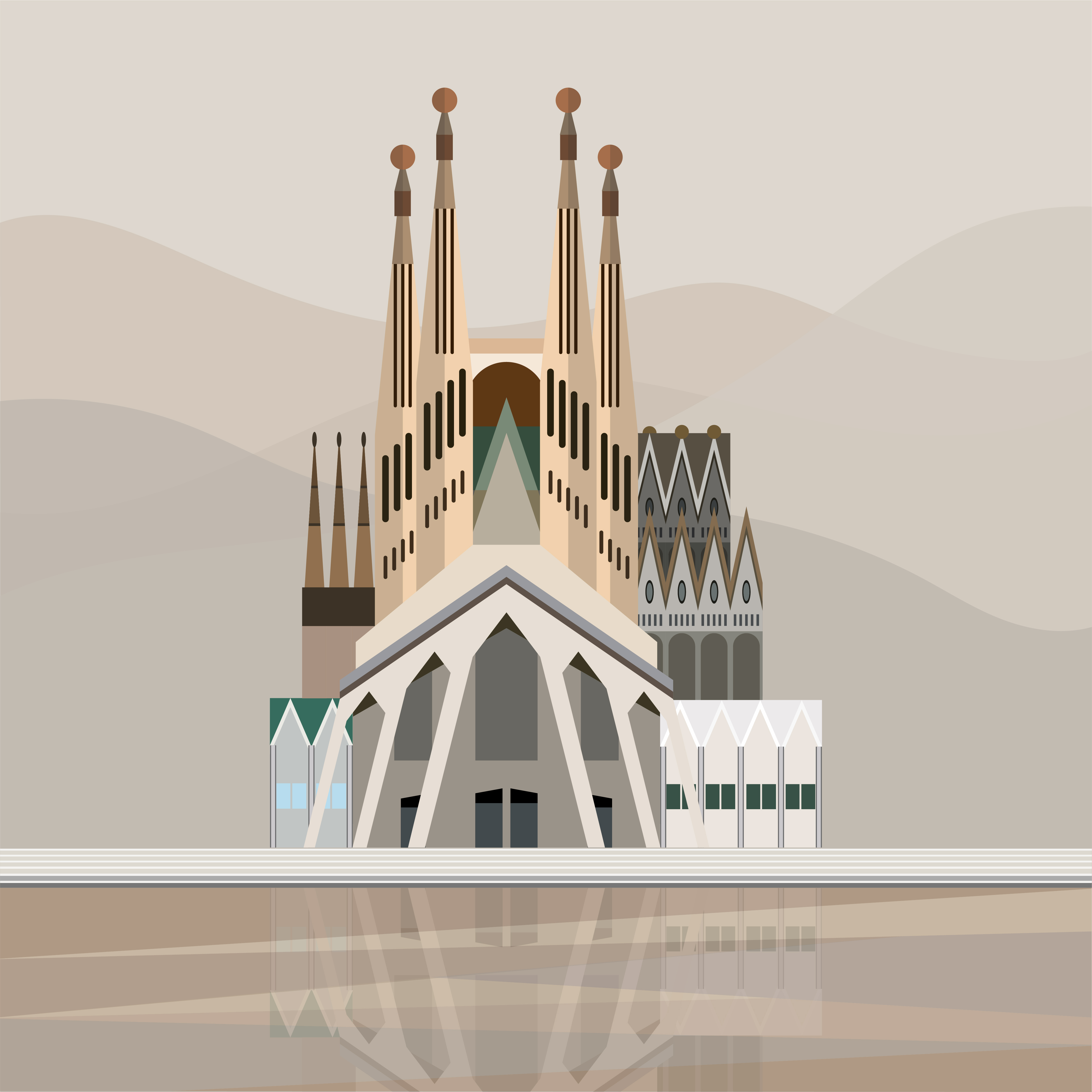 Sagrada Familia Cartoon