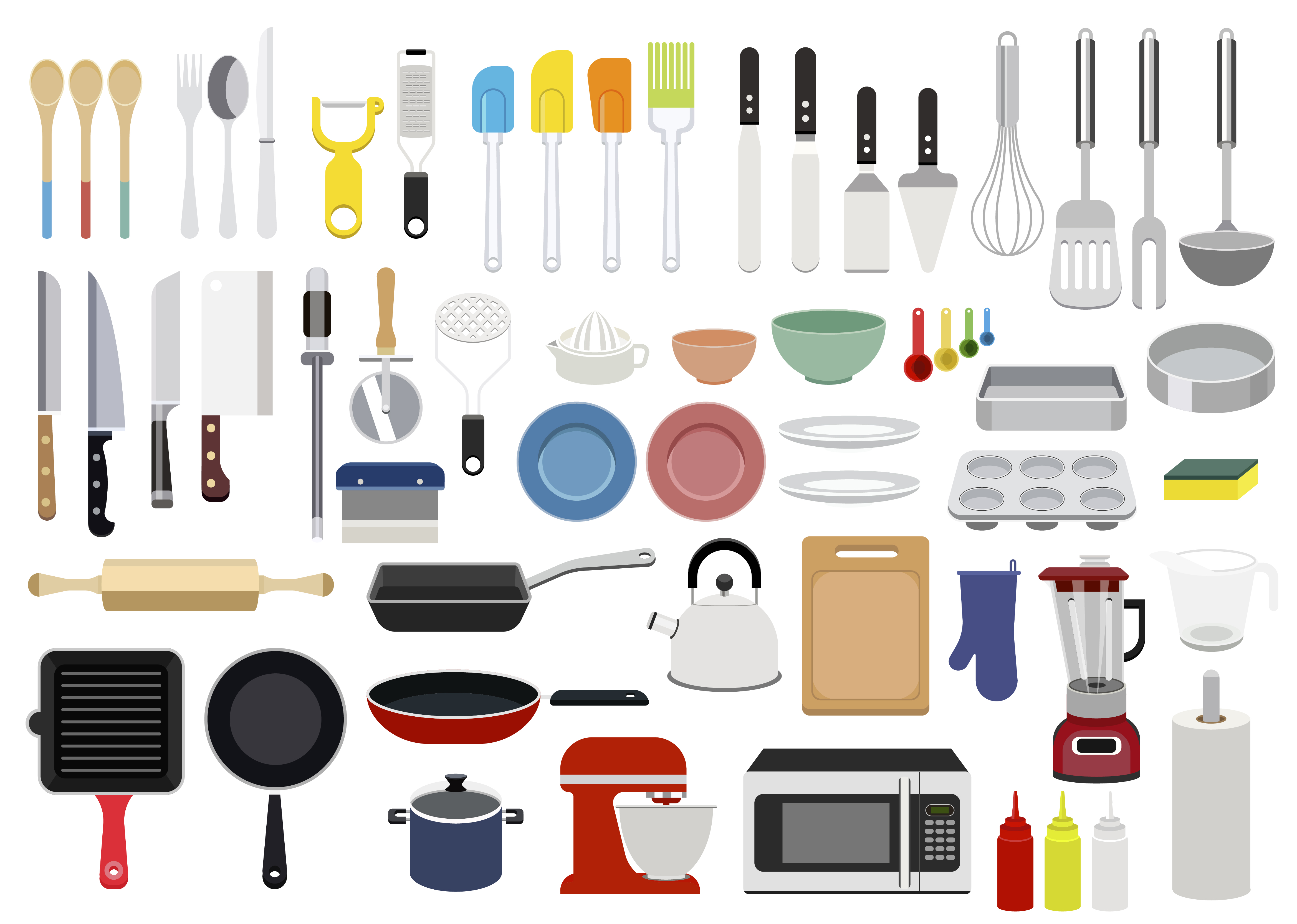 graphic design kitchen utensils