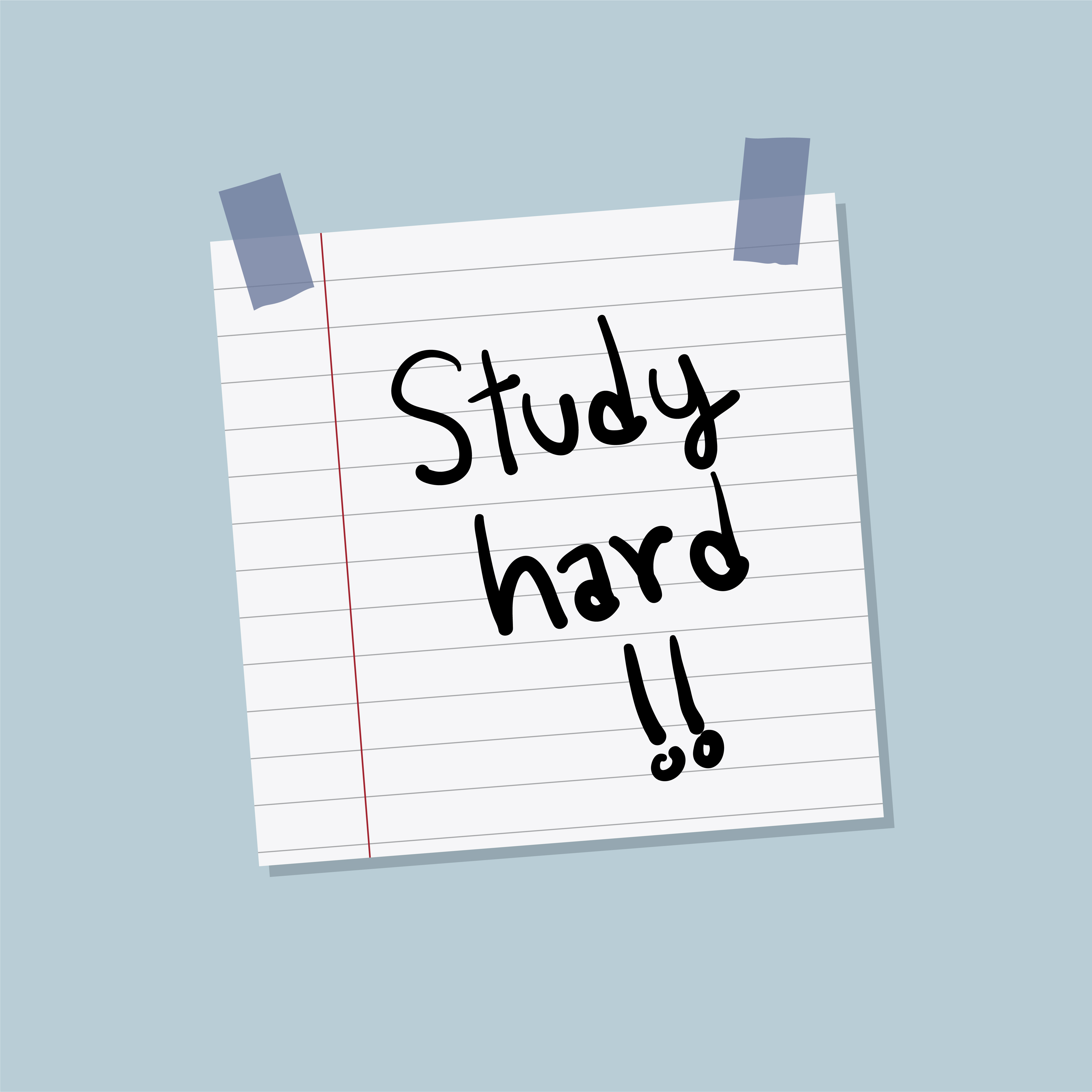 Study hard sticky note illustration - Download Free Vectors, Clipart