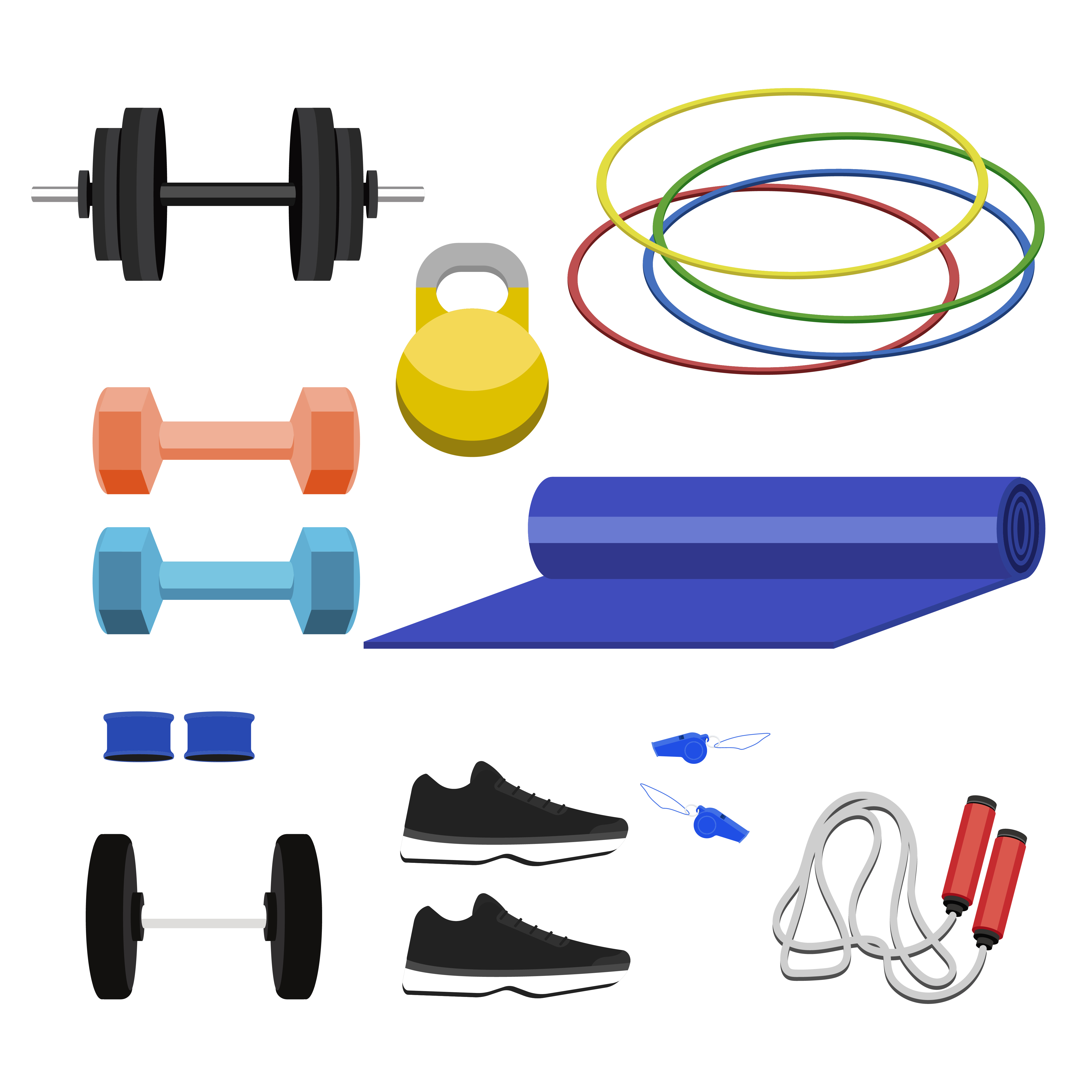 30 Minute Workout Equipment Clipart for Fat Body