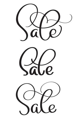 set of word sale on white background. Vintage Calligraphy lettering Vector illustration EPS10