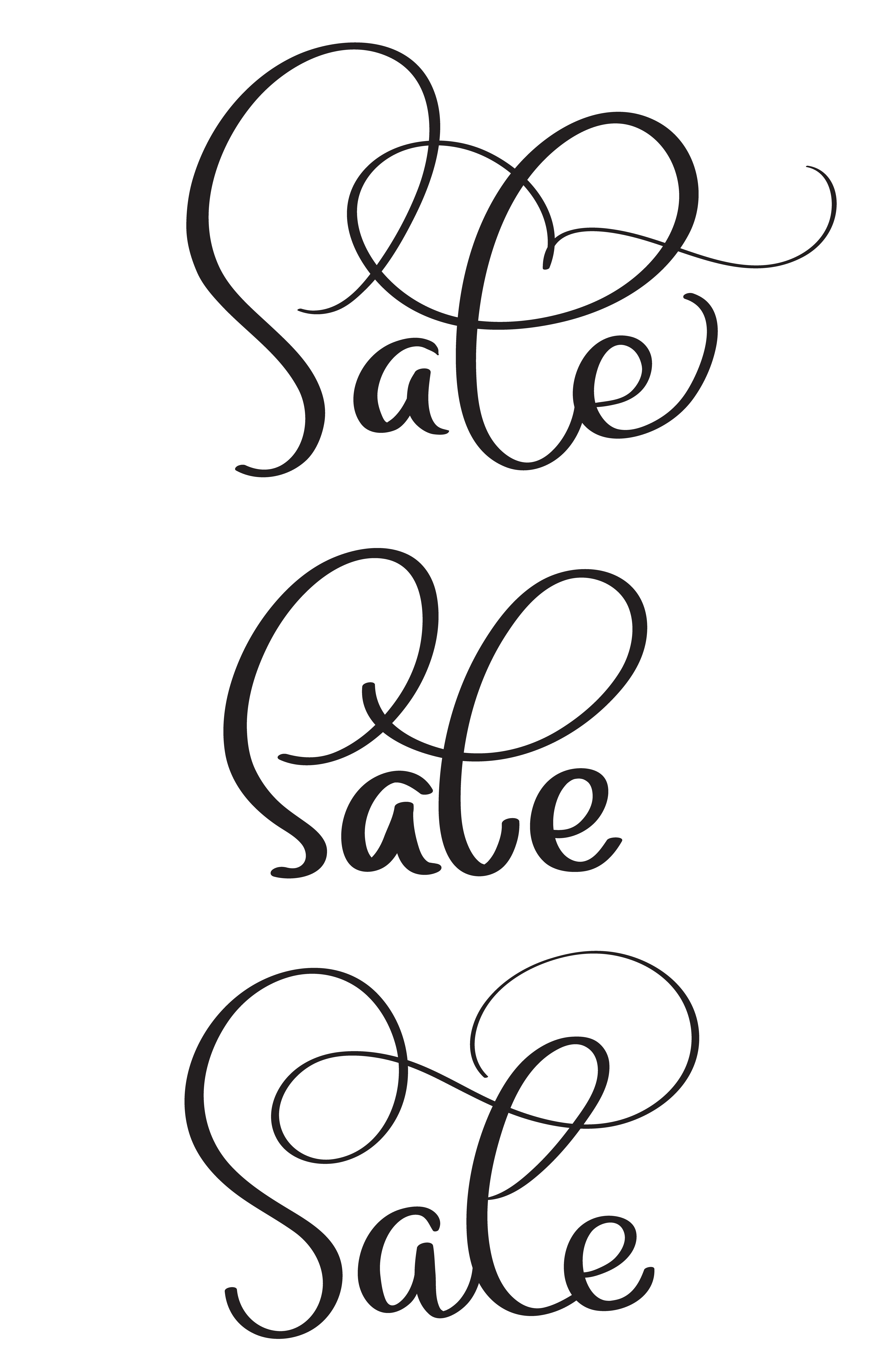 Download set of word sale on white background. Vintage Calligraphy ...