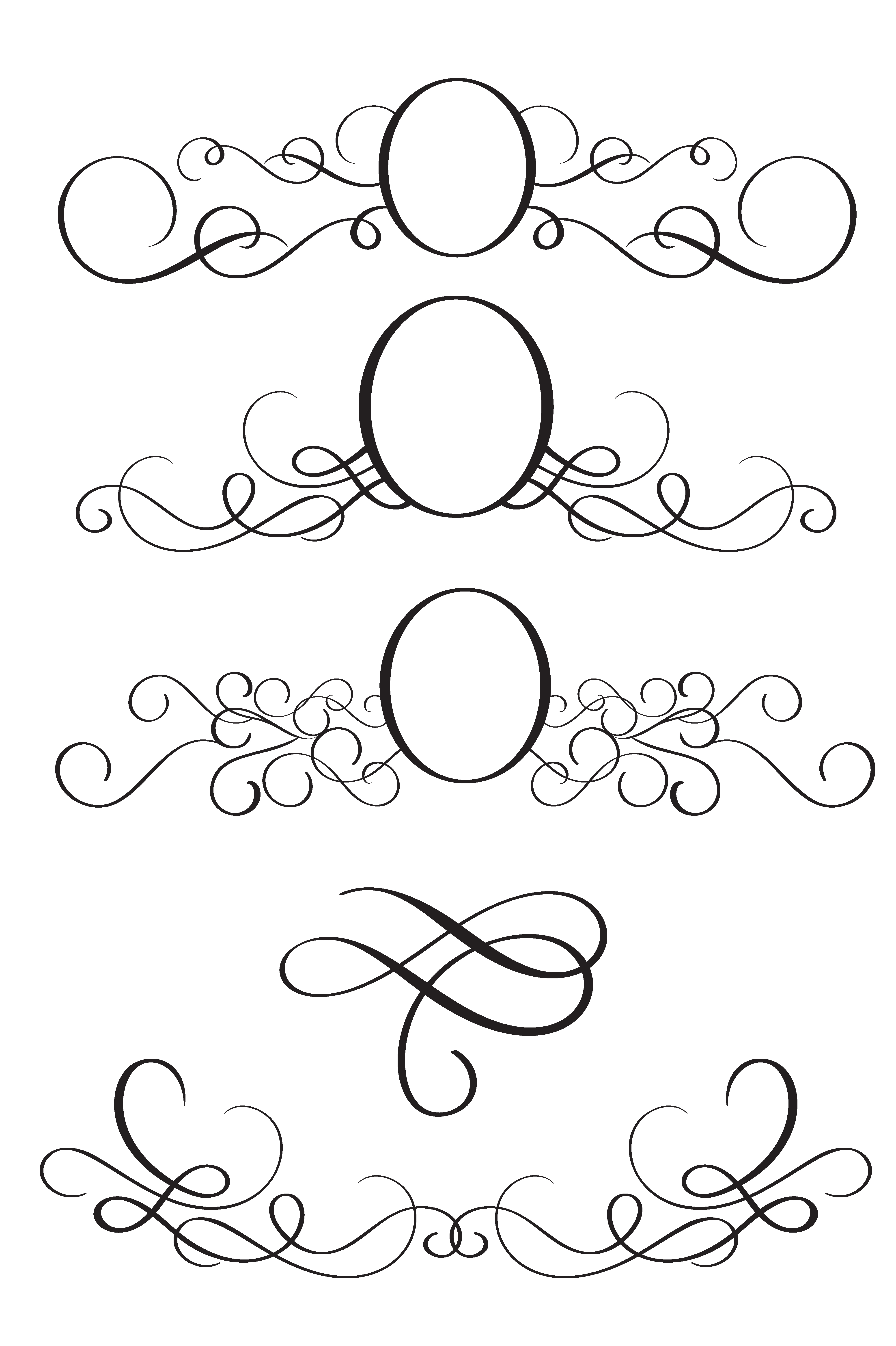 Set of Decorative Frame and Borders Art. Calligraphy lettering Vector