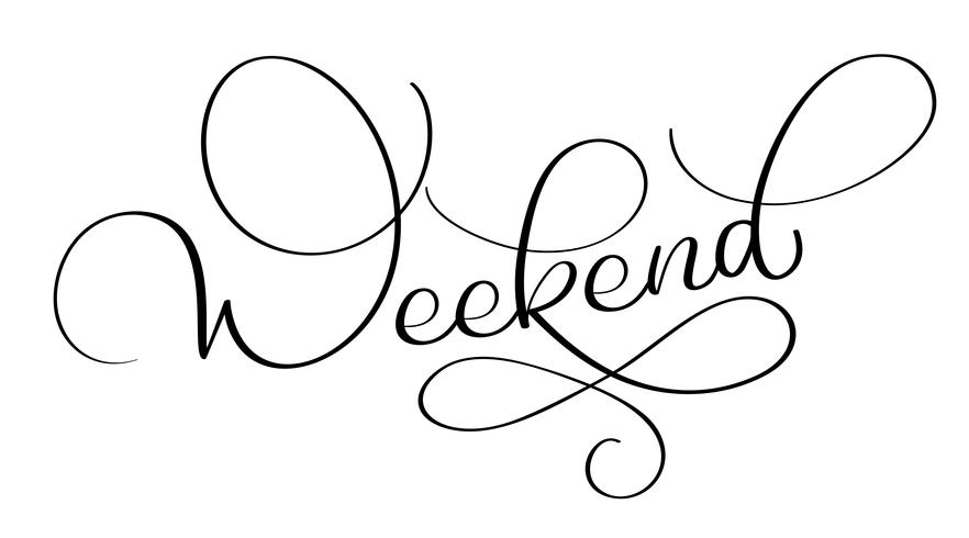 Weekend text on white background. Hand drawn Calligraphy lettering Vector illustration EPS10