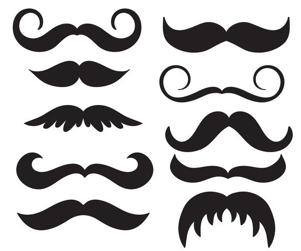 Set of vector vintage mans mustache. Calligraphy lettering illustration EPS10