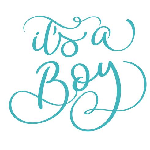 its a boy text on white background. Hand drawn Calligraphy lettering Vector illustration EPS10