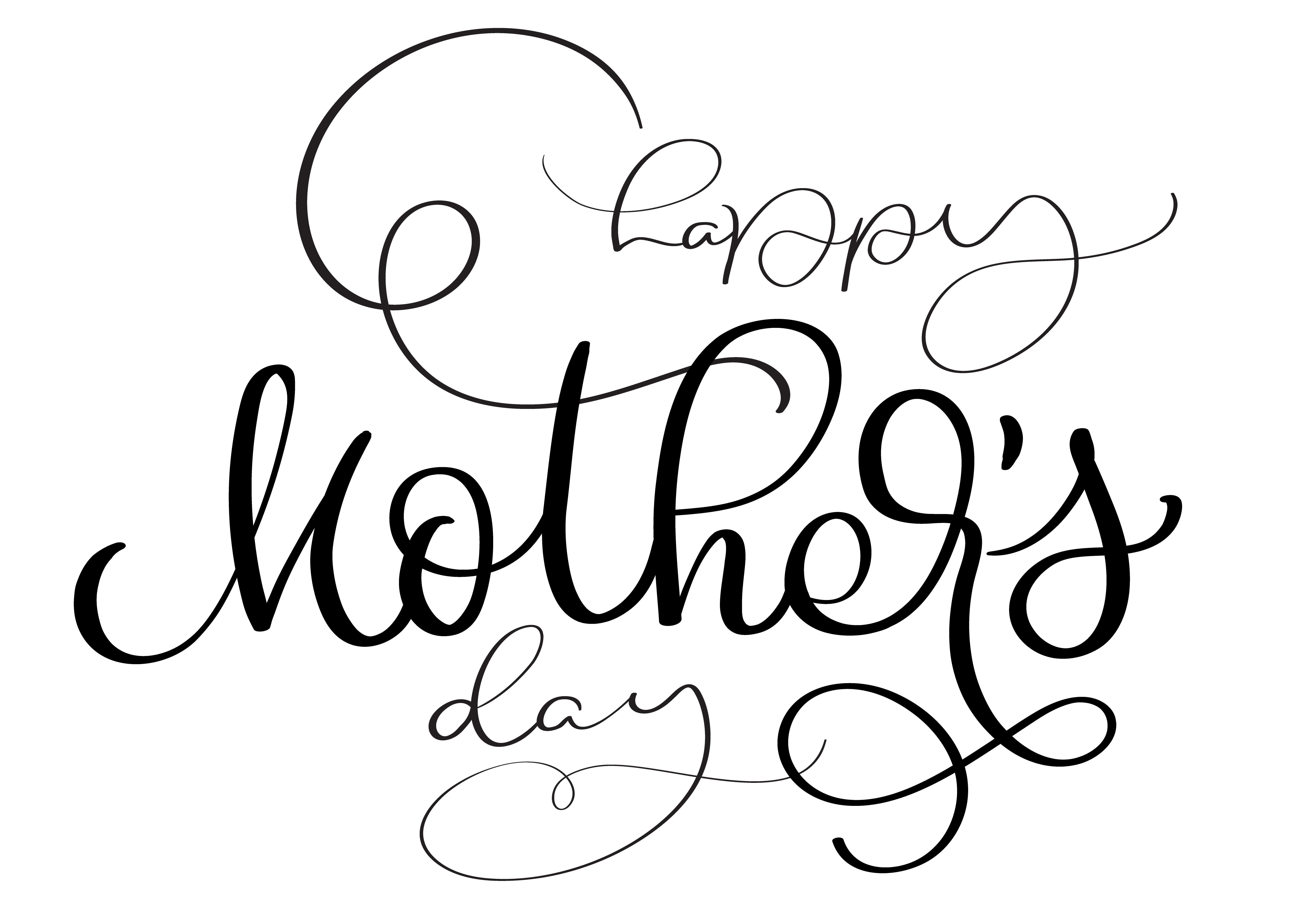 Download Happy Mothers Day vector vintage text on white background. 
