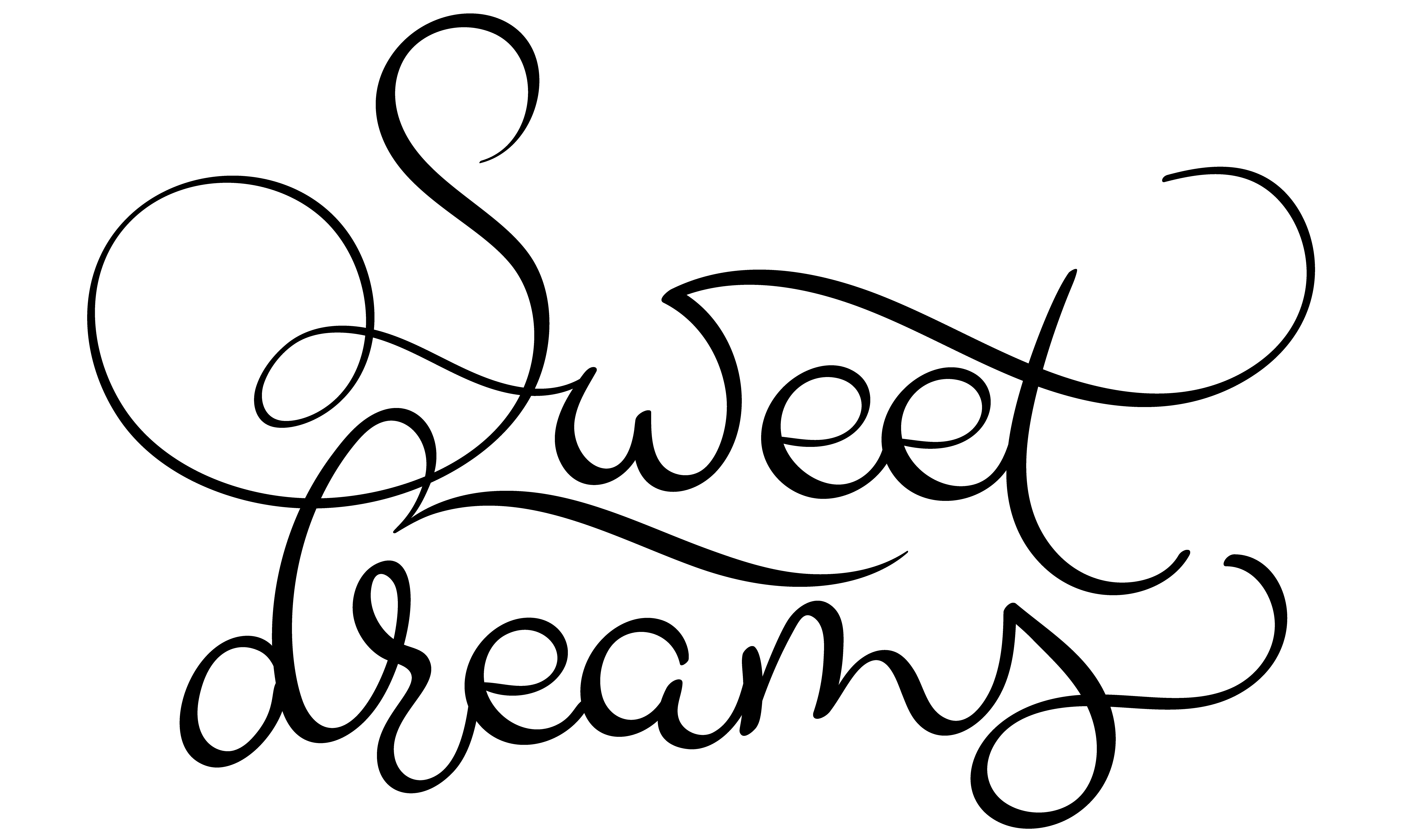Download Sweet dreams text on white background. Hand drawn ...
