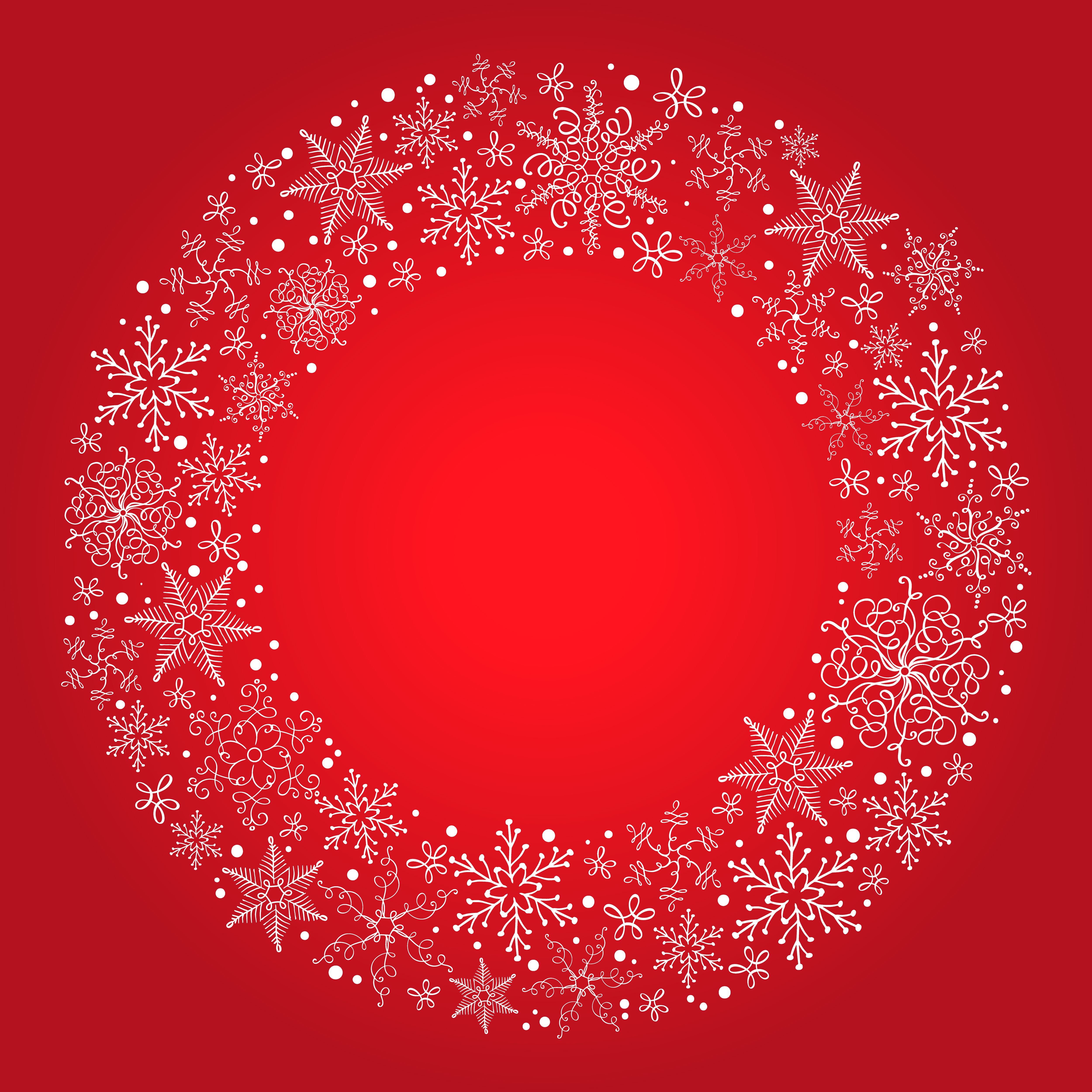Download Vector christmas red background with snowflake wreath ...