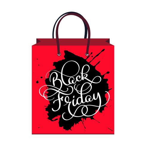 inscription black Friday on the package, Sale and discount. Vector illustration