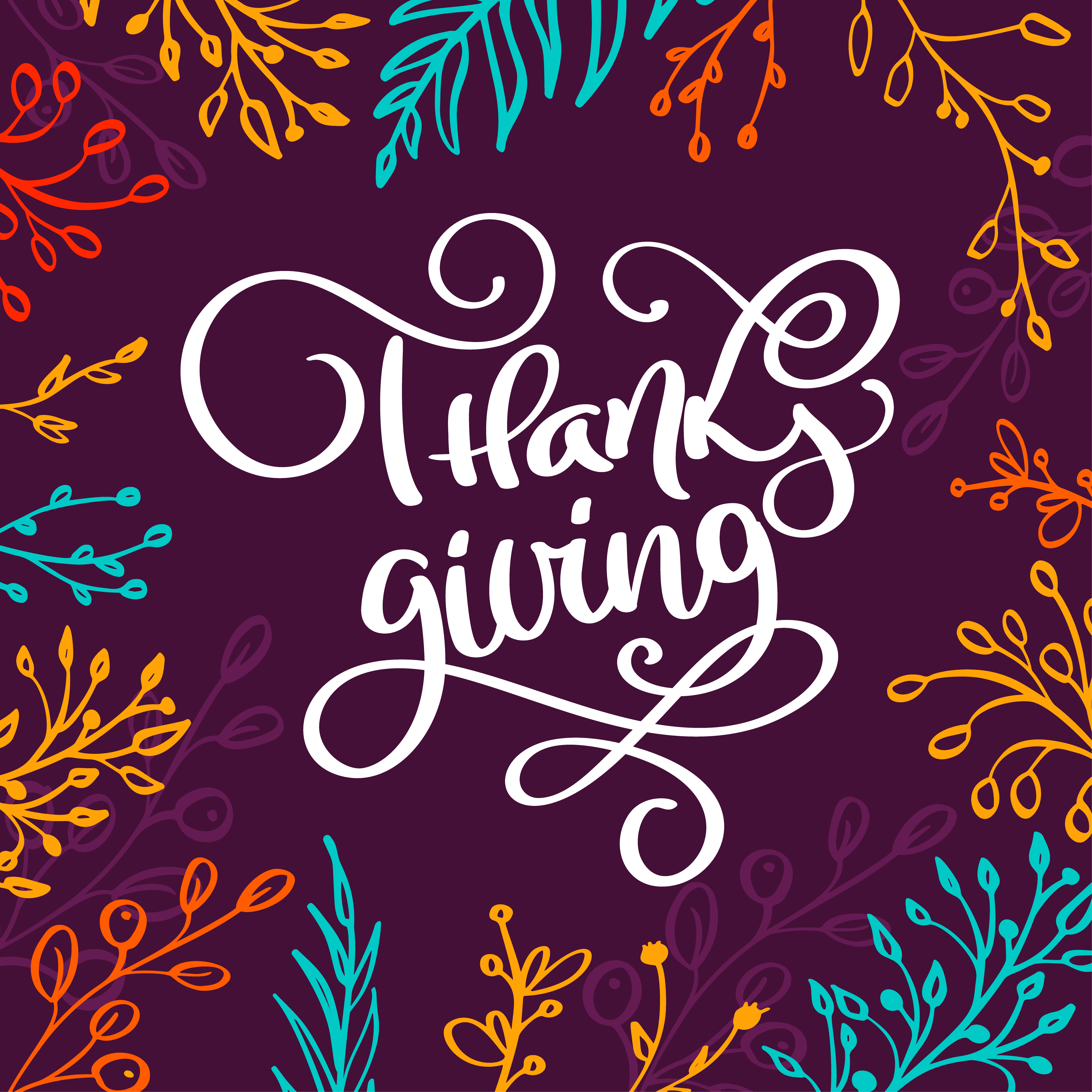 Happy Thanksgiving Hand written calligraphy lettering text ...