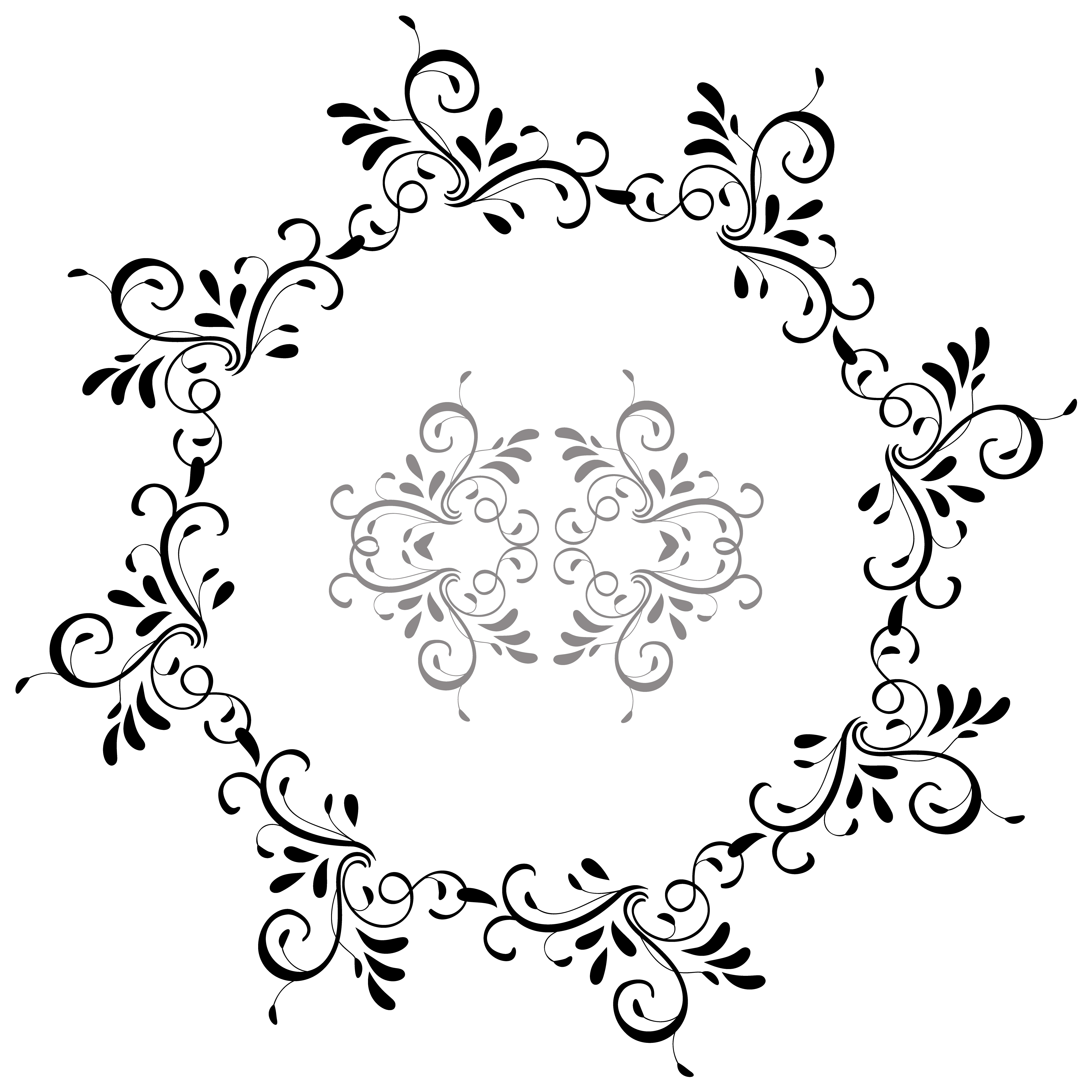 Download round frame of vintage leaves isolated on background ...