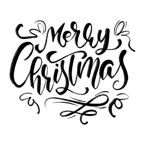 Merry Christmas vector Calligraphic Lettering text for design greeting cards. Holiday Greeting
