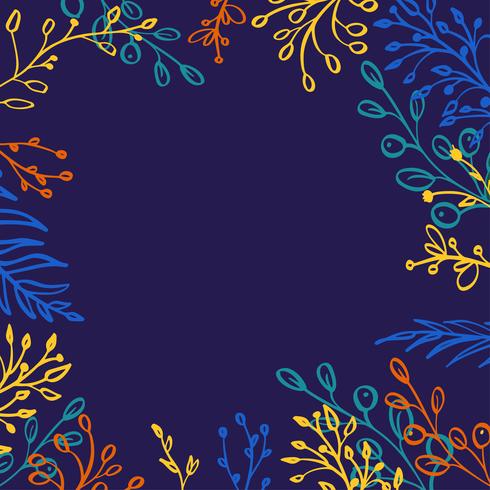 Herbal mix square vector frame