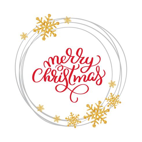 Merry Christmas Vector Text Calligraphic Lettering Design Card