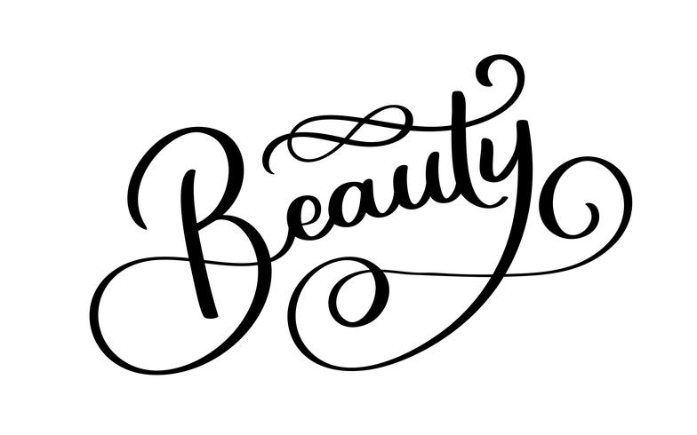 Beauty Typography Square Poster. Vector lettering. Calligraphy phrase for gift cards, scrapbooking, beauty blogs. Typography art