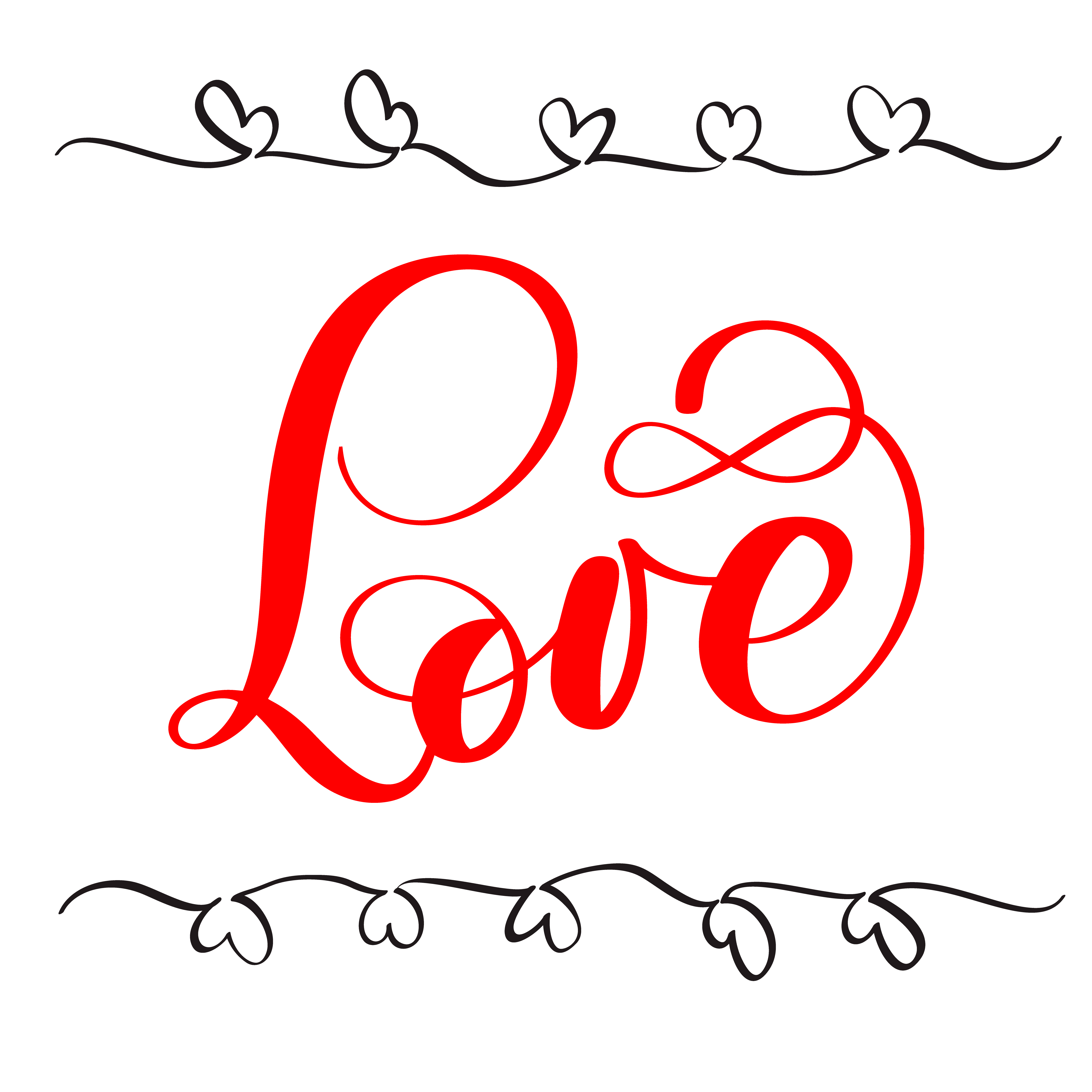 Download red calligraphy lettering word Love. Happy Valentines day ...