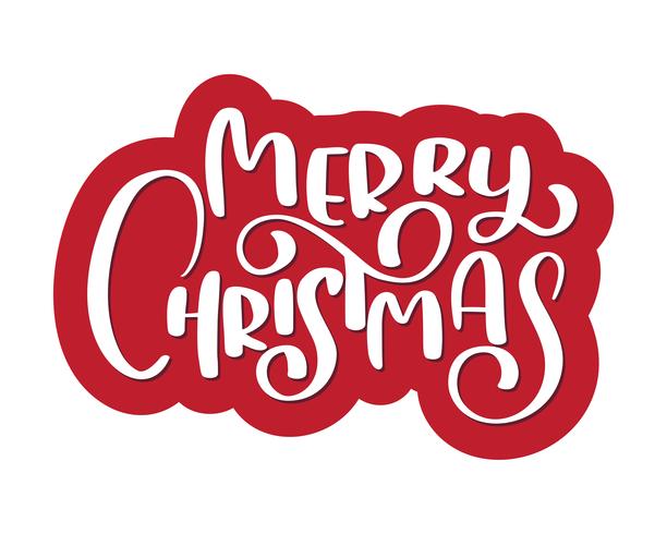 Calligraphic text Merry Christmas and a flourish. Vector illustration