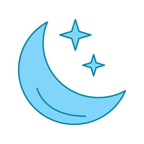 vector moon stars icon 