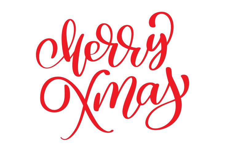 christmas text Merry Xmas hand written calligraphy lettering. handmade vector illustration. Fun brush ink typography for photo overlays, t-shirt print, flyer, poster design