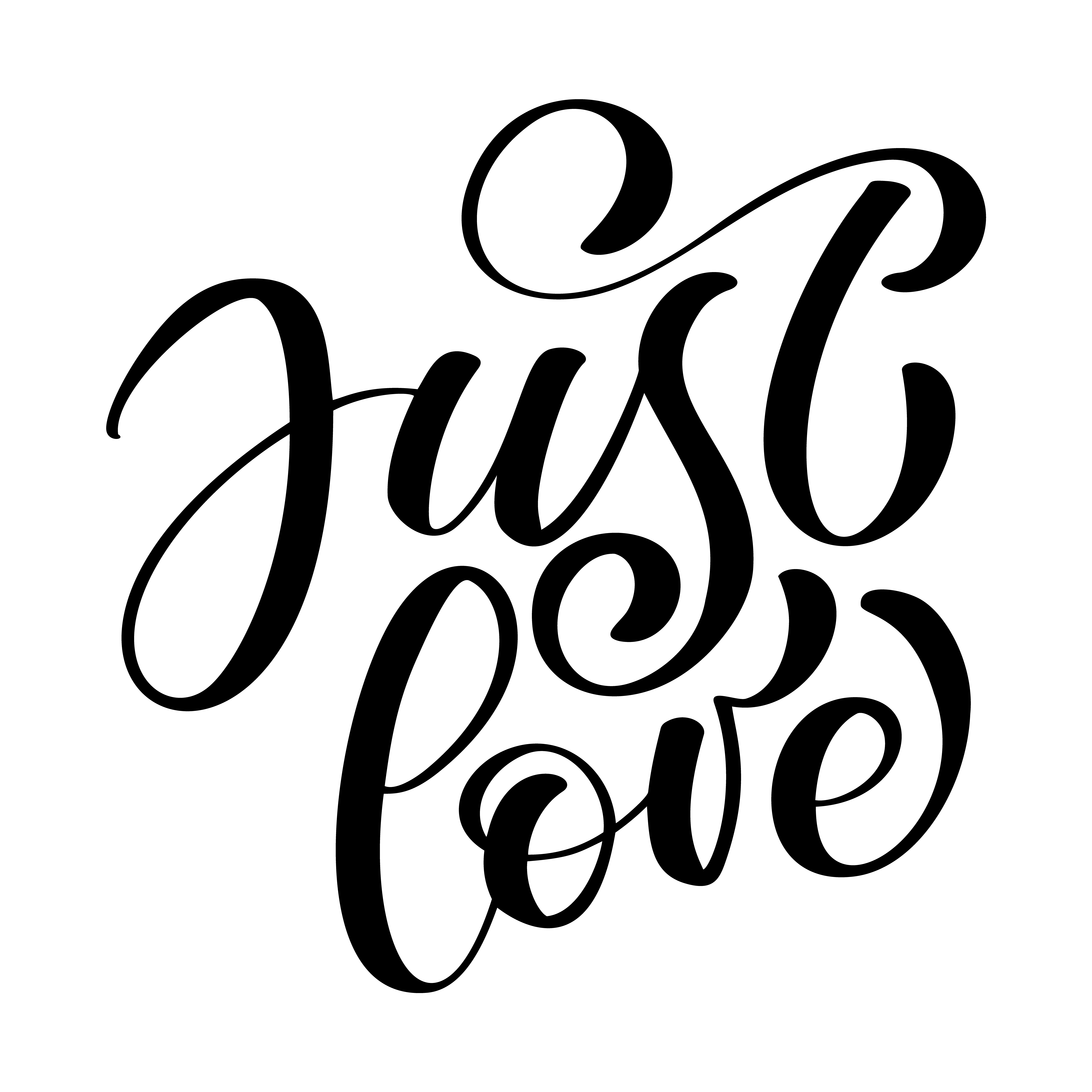 just calligraphy love text drawn card. wedding love Just valentine Hand romantic
