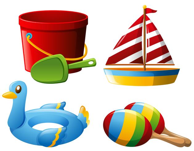 Set of different toys vector