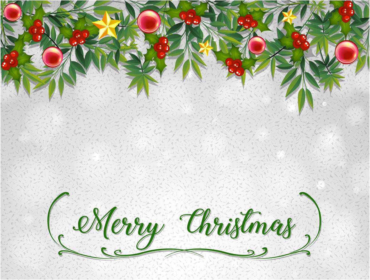 Merry Christmas Card Template With Mistletoes 412915 Vector Art At Vecteezy