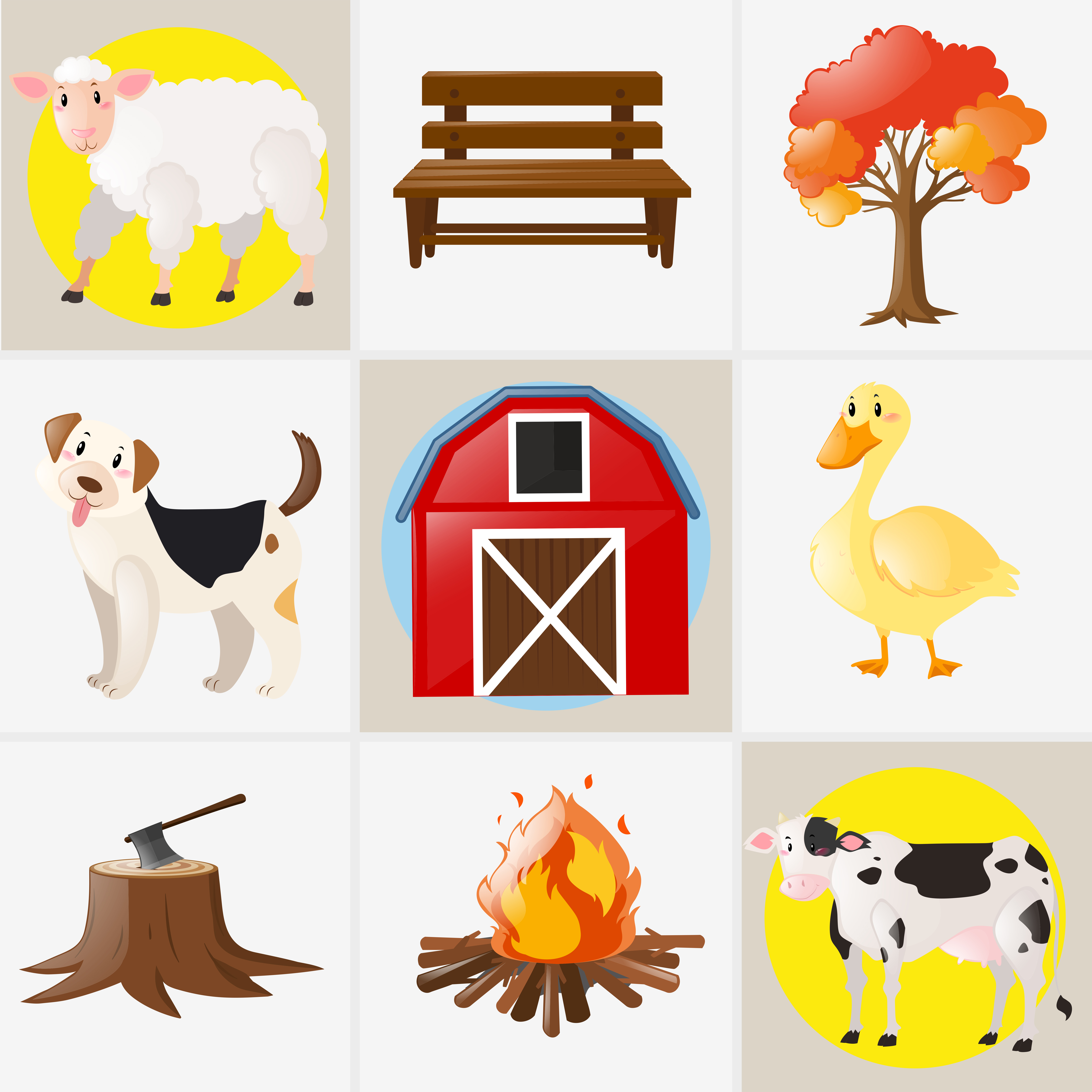 Different types of farm animals and elements 412955 Vector Different types of farm animals and elements 412955 Vector