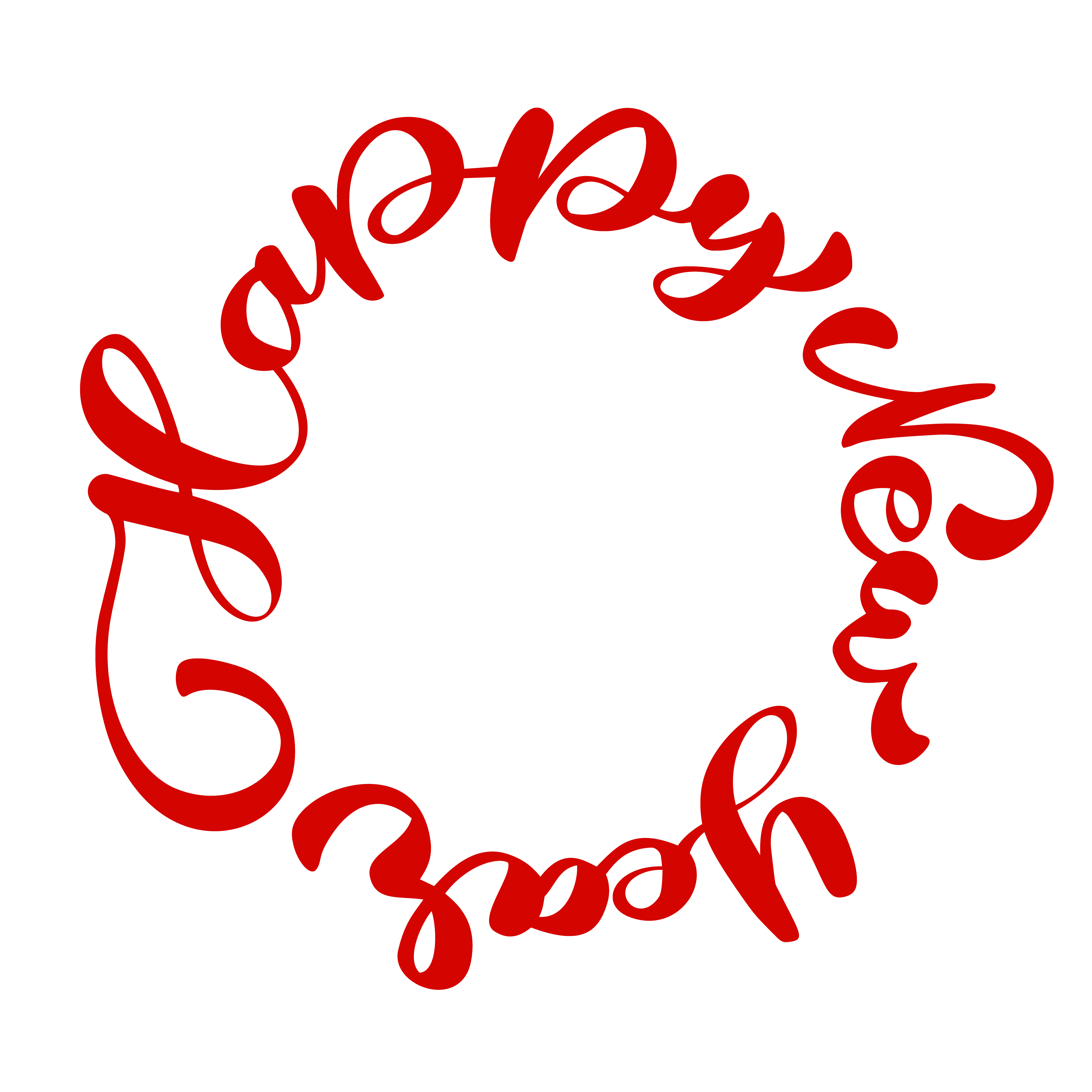 happy new year handlettering text written in a circle