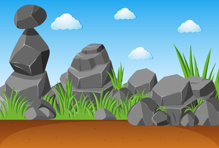 Piedras grises en jardin vector