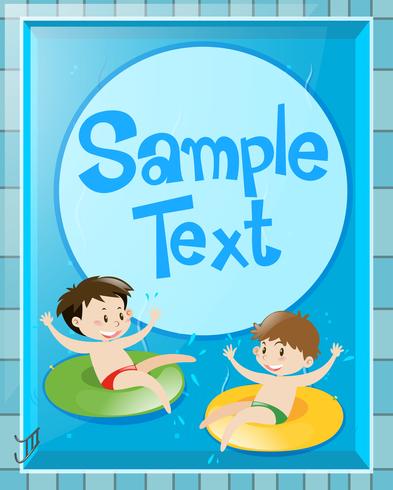 Paper design with kids in pool vector