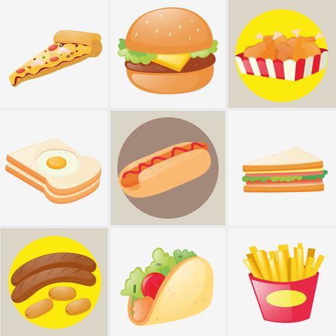 Different types of food vector