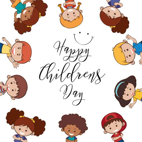 Happy children's day template vector