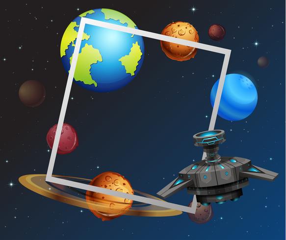 Space themed frame concept vector