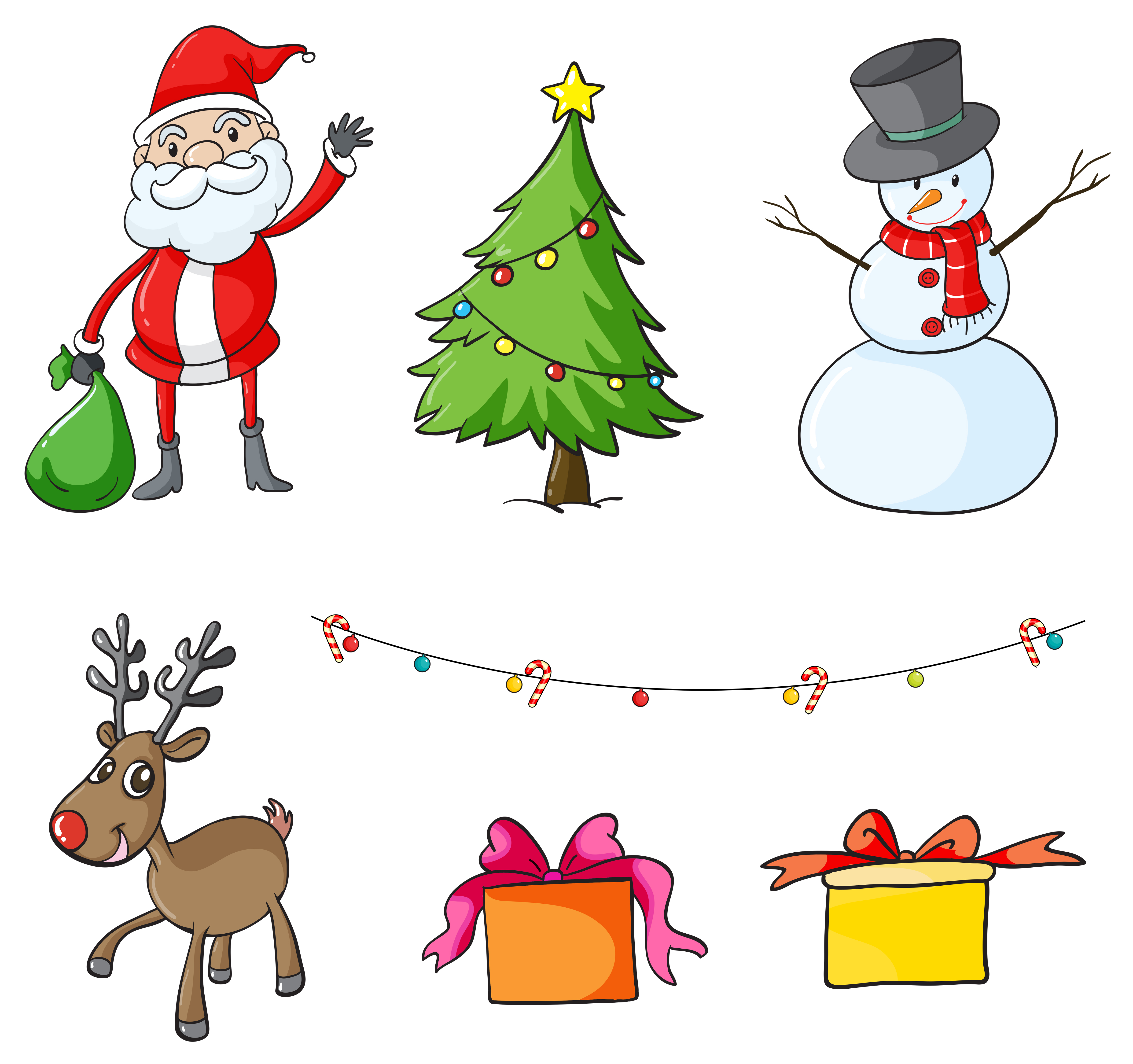 Different Christmas Symbols 413210 Vector Art At Vecteezy