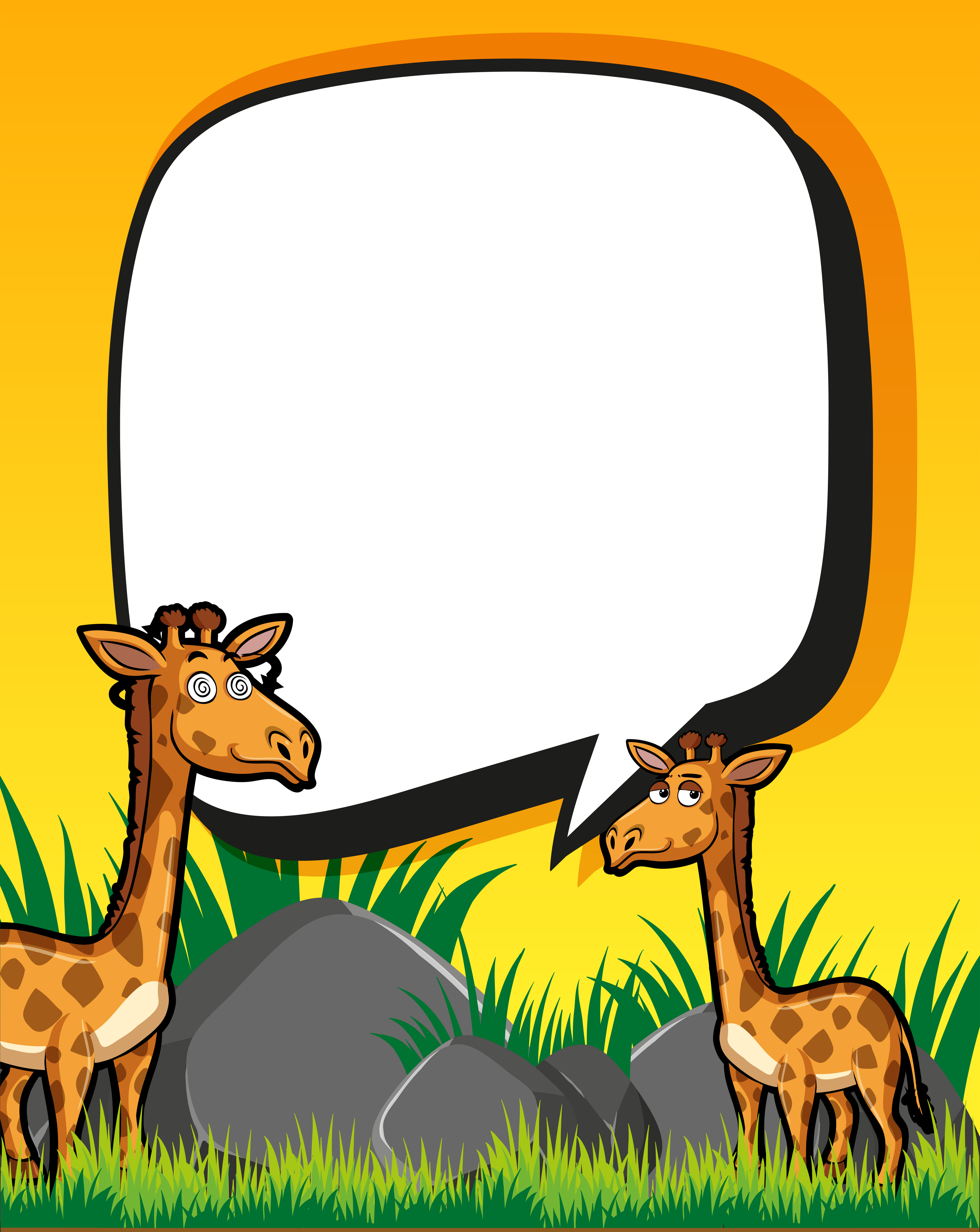 Border Template With Giraffes In Field 413303 Vector Art At Vecteezy