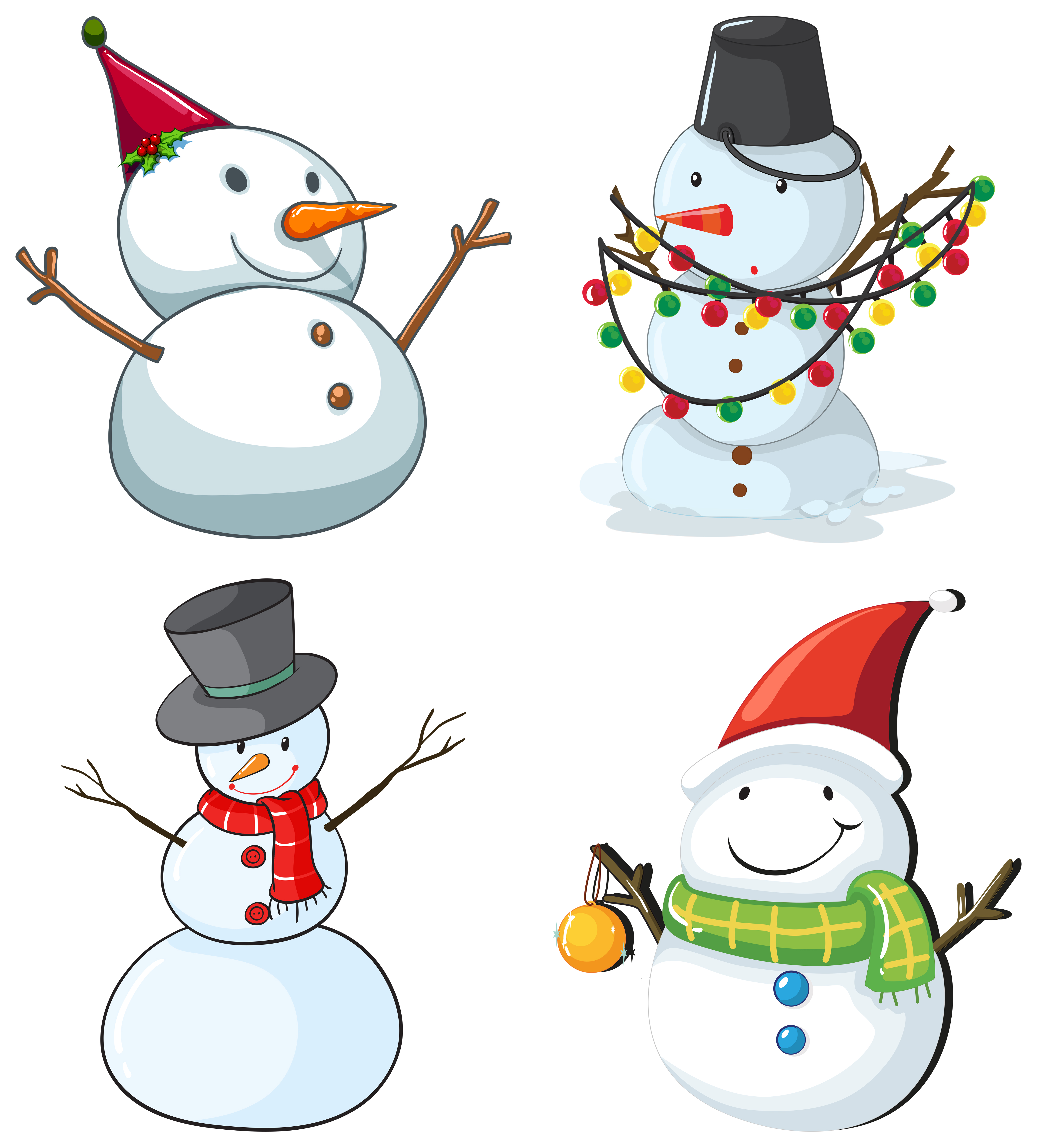 Download Four snowmen 413329 - Download Free Vectors, Clipart ...