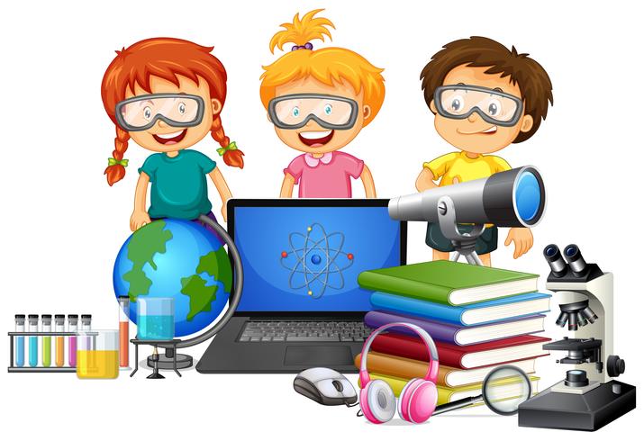 Student with school element vector