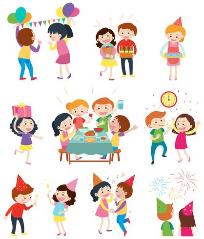 Different scenes at the party vector