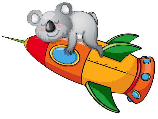 bear on a rocket vector