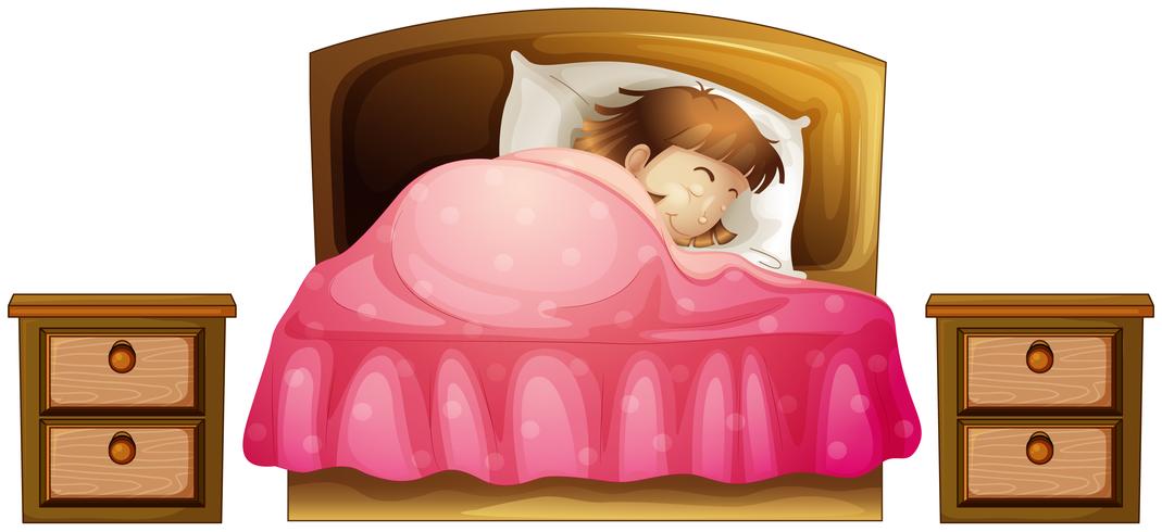 Una niña dormida vector