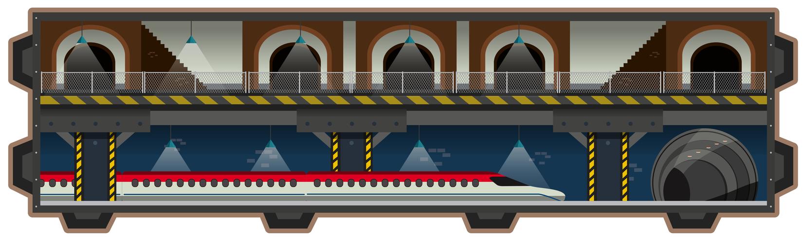 Un carril subterráneo sobre fondo blanco vector