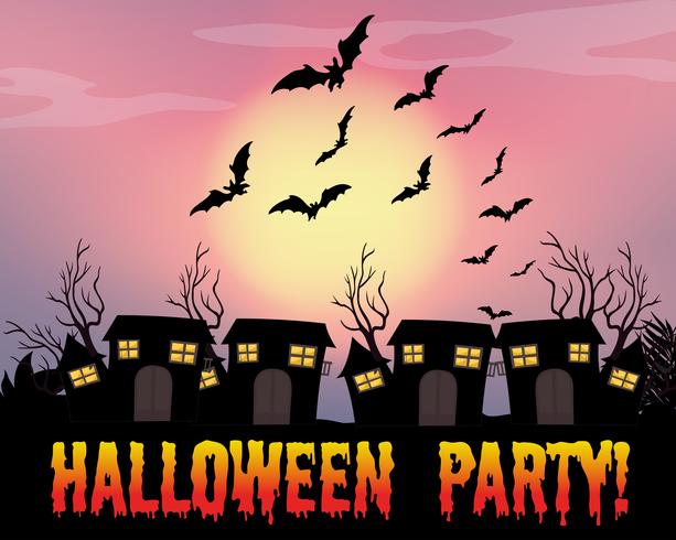 Cartel de fiesta de halloween vector