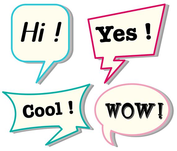 Speech bubbles with different expressions vector